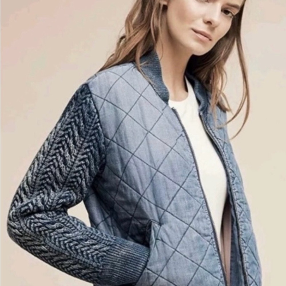 Cloth & Stone cloth blue cable knit coat - Picture 9 of 12